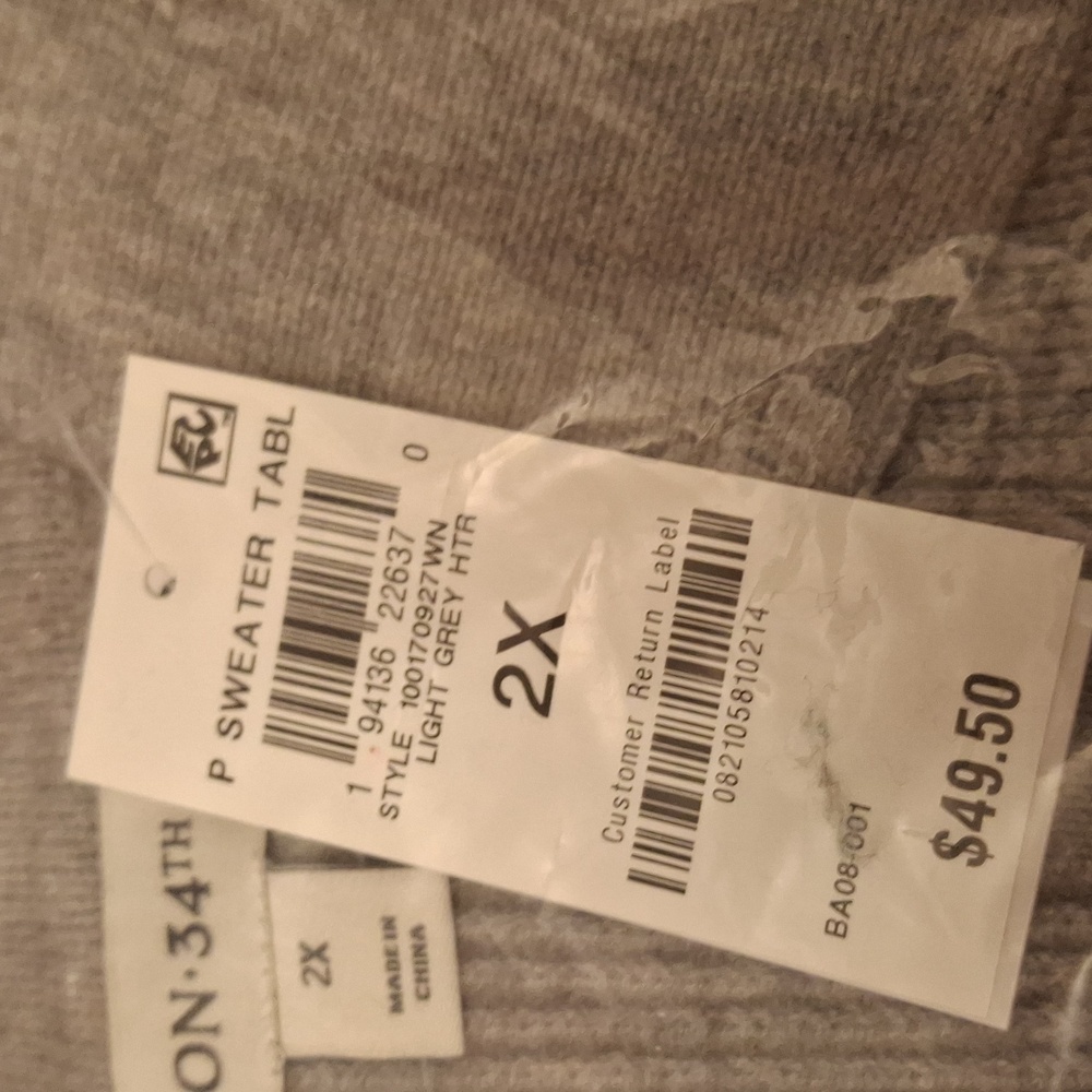 On 34th  V-Neck Gray Sweater for Women